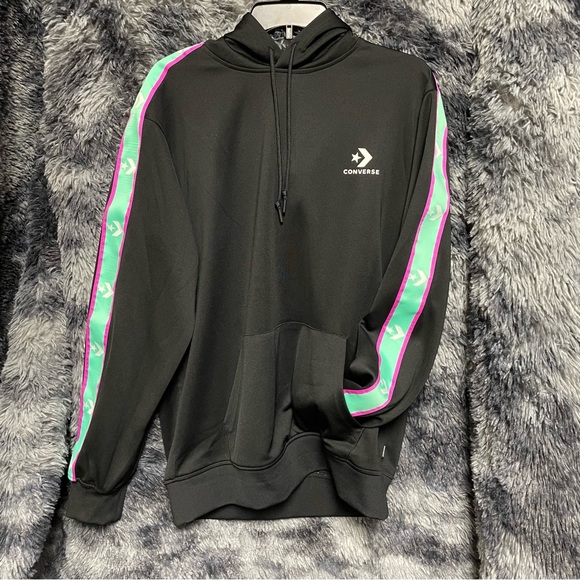 Converse Hoodie: black/teal/pink - Picture 2 of 7